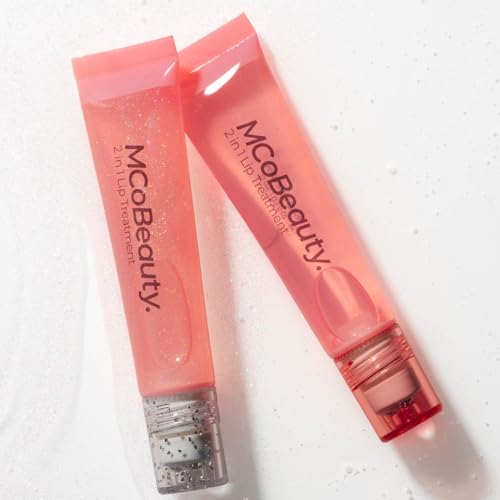 MCoBeauty 2-in-1 Glow & Treat Lip Oil, Berry, Hydrating Tint for Luscious Lips, Vegan, Cruelty Free Cosmetics