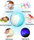 Light Up Bath Bombs with Surprise Inside, 4.23 oz Natural Bath Bombs Gift Set 6 with Essential Oils, Magnesium Large Bath Bombs for Women Relaxing Spa Bath Skin Moisturize Gifts for Women