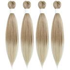 Braiding Hair Pre Stretched 18 Inch 4 Packs, Short Hair Extensions for Braids, Synthetic Braiding Hair Prestretched T27/613
