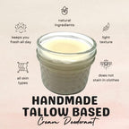 Michelle's Creatives Handmade Tallow Cream Deodorant - Clean Deodorant for Women & Men - Natural Aluminum Free Deodorant - Deodorants Without Aluminum - Ideal for Athletes, Teens- 4 oz (Lavender Sage)