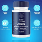 Mind Vitality Focus Brain Supplement to Boost Focus and Concentration & Avoid Mid-Afternoon Fatigue, Advanced Formula - Pack of 5(300 Capsules)