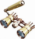 BLACKICE Theater Binoculars, Opera Glasses for Women, 3X25 Mini Binocular Compact with Adjustable Handle for Adults Kids in Concert Theater Opera (Golden with Handle)