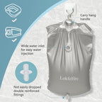 Bedside Shower Water Bag - 2.5 GL Portable Water Shower Bag For Hair Washing In Bed. Use with Inflatable Shampoo Basin, Inflatable Hair Washing Basin, Inflatable Bathtub For Elderly (Grey)