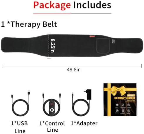 Red Light Therapy for Body, Up to 18 Watts 120-Bead Wearable Near Red Infrared Light Therapy Wrap Belt, 660nm & 850nm, Auto Timer, Ideal for Shoulder Waist Back Body