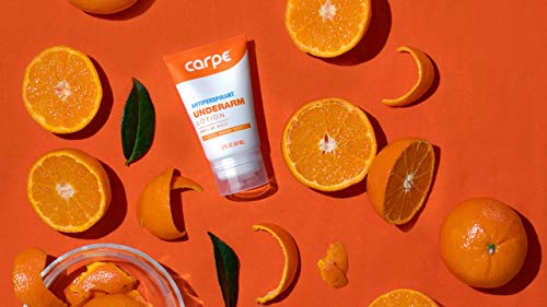 Carpe Underarm Antiperspirant and Deodorant TUBE, Clinical strength in EASY-TO-APPLY TUBE. Manage excessive underarm sweat and stay fresh and dry all day long (Coastal Orange Scent)