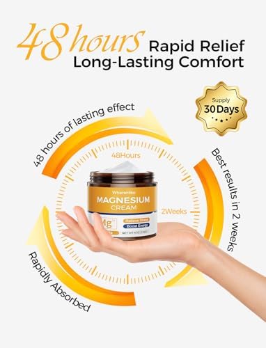 Natural Topical Magnesium Cream for Sleep,Nighttime Magnesium Lotion for Pain and Leg Cramps,Muscle Relaxation,Calm,Deep Hydration for Skin Care.(Vanilla)