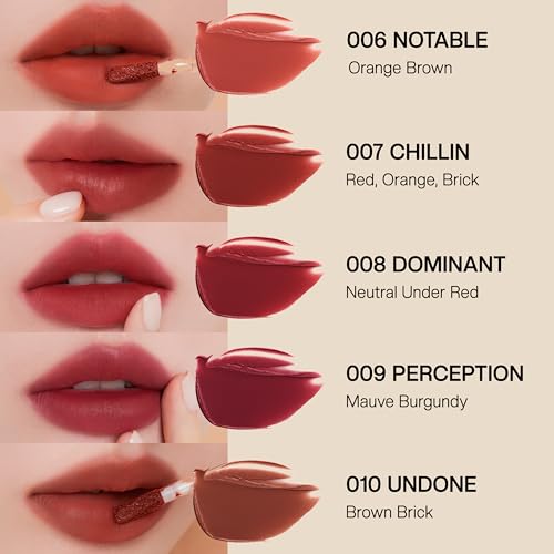 Objet Lip Stain (Unique Paint Tube Design) – Velvet Matte Tint, Long-Lasting Waterproof Lipstick, Hydrating Korean Makeup, Red & Rose Gloss, K-Beauty Tinted Lipstain (09 PERCEPTION)
