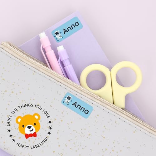– Personalized Name Labels for Kids (120) – Waterproof & Durable Stickers for Clothing, School & Daycare Items - Space