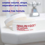 Malin + Goetz Hair Pomade, 2 oz. — Men & Women Hair Styling Product for All Hair Types or Textures, Lightweight All Day Hold, Natural Fragrance & Color, Cruelty-Free & Vegan. 2 fl oz