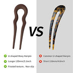 FRDTLUTHW 5.1Inch U Shaped Hair Fork Frosted French Hair Pin for Women Girls(pack of 4)