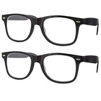 grinderPUNCH 2 Pack High Magnification Reading Glasses Strong Power Readers - 4.00-6.00 Black/+5.00