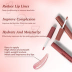 2 Colors Nourishing Lip Gloss with Peel Off Lip Liner Stain Combo for Women, Waterproof Long Wear Tattoo Lip Stain, Non Sticky High Glossy Lip Tint Brown Lip liner Set Lip Glow Oil Makeup