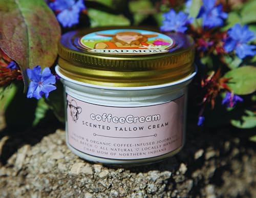 Coffee-Scented Whipped Tallow Cream, coffeeCream by Chad Mom featuring Coffea Arabica Oil & Organic Jojoba Oil, 3oz