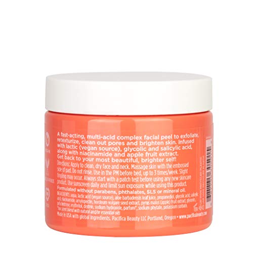 Pacifica Beauty Glow Baby Brightening Peel Pads 10% AHA + BHA, Skincare, Exfoliating, Skin Texture, Minimize Pores, For All Skin Types, Fragrance Free, Clean Skin Care, Vegan - 60 Pads (1 Count)