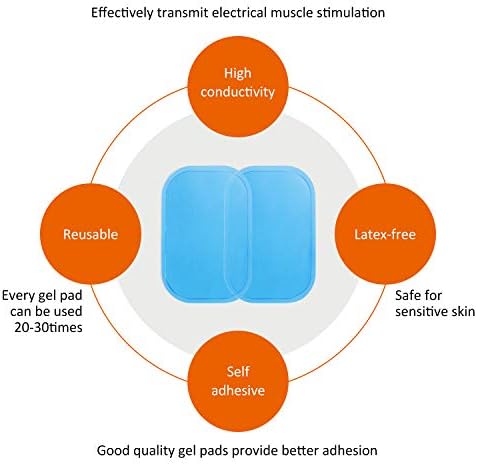 50 Pcs/25 Pack Gel Pads for Abs Stimulator Ab Trainer Replacement Gel Sheet for EMS AB Stimulator Gel Pad for All Abdominal Belts Muscle Stimulator Ab Toner