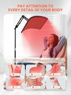 Red Light Therapy for Body, Infrared Light Therapy Lamp with Stand Portable 660nm 850nm Red Light Therapy for Face Back Home Heating Red Light Therapy Wrap Belt Gift for Women Men