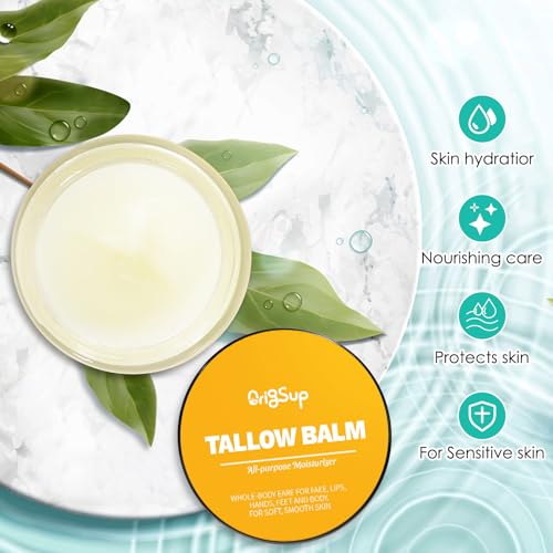 Chialing Beef Tallow Balm for Skin Care - All Natural Moisturizing Body Oil with Honey and Beeswax - Tallow from Grass-Fed Cows – Beef Tallow Moisturizer,-Made in USA (2.0 Oz)