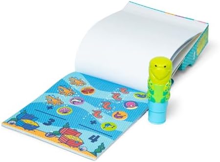 Melissa & Doug Sticker Wow!™ Sea Turtle Bundle: 24-Page Activity Book, Refillable Sticker Stamper, Mini Pad, 500 Stickers, Arts and Crafts for Kids Ages 3+