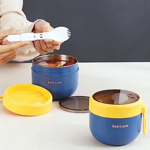 Overnight Oat Containers with Lids and Reusable Plastic Spoons,17oz Portable Stainless Steel Yogurt Breakfast On The Go Cups, Cups for Cereal,Milk and fruit Salad Storage Container 3pcs (3)