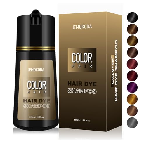 Hair Dye Shampoo for Gray Hair,3 In 1 Natural & Long-Lasting Hair Color Shampoo, Instant Magic Hair Dye, Champu Para Canas, Herbal Treated for Men Women,16.9 fl.oz (Dark Red Wine)