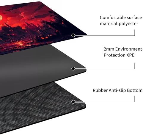 MTG Playmat Non-Slip Rubber Backing Printing Commander Board Game Desk Mat Duel Mat TCG PTCG Playmat 24x14 inches and Free Storage Bags (Castle 2)