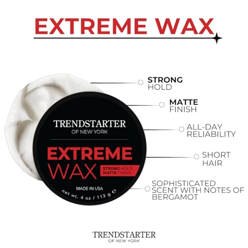 TRENDSTARTER - EXTREME (4oz) (PACK of 2) - Strong Matte Finish - Premium Water Based Flake-Free Styling Pomade for All Hair Types - All-Day Hold