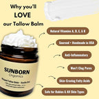 Pure Whipped Tallow Balm | 100% Organic Grass-Fed Beef Tallow Face Moisturizer & Lip Balm (4oz, Vanilla Hint)