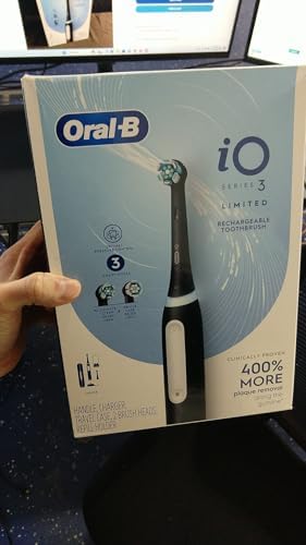 Oral B iO Series 3 Limited Edition Electric Toothbrush with 2 Brush Heads, Ultimate Clean, Gentle Care, Pressure Sensor, Rechargeable, Black, with Compatible Kwalicable Microfiber Cleaning Cloth