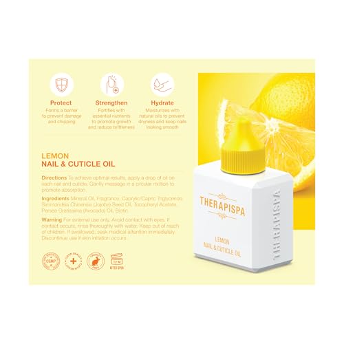 Professional Nail & Cuticle Oil, 2.0 fl oz - Nourished with Jojoba, Avocado, Vitamin E, and Biotin (B7) for Superior Hydration, Repair, Revitalization, and Strengthening (Lemon)