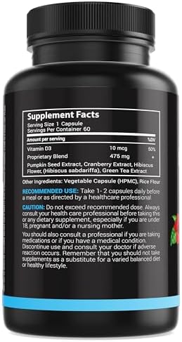 Advanced Bladder Control Supplements for Women & Men - Supports Urinary Tract Health - Helps Overactive Bladder & Urinary Tract Infection - Cranberry Pills w/Pumpkin Seed Oil Extract