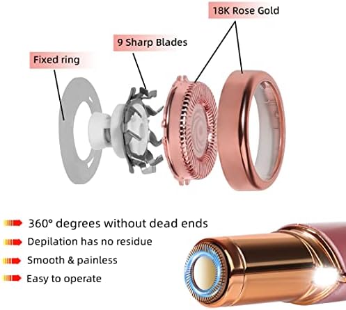 Facial Hair Remover Replacement Heads for Generation 1 Finishing Touch Flawless Facial Hair Removal Tool for Women,18K Gold-Plated Rose Gold 4 Count,First Generation by BECHY.