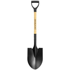 Shovel for Digging Round Point Garden 41 Inch D Wood Handle Steel Blade