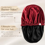 YANIBEST Silk Bonnet Satin Bonnet for Sleeping Women and Men, Adjustable Double Layer Hair Bonnet for Curly Braids Hair