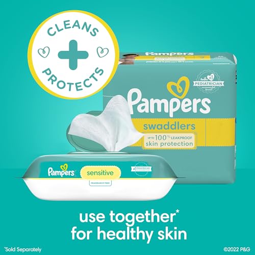 Pampers Baby Wipes, Sensitive, Water Based Wipe, Clinically Proven, Hypoallergenic, and Unscented for Babies, 1008 Wipes Total (12 Flip-Top Packs)