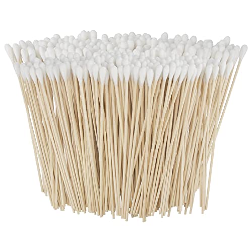 6'' Long Cotton Swabs 500PCS - Cotton Swabs With Wooden Sticks- Cleaning Swabs for Makeup, Pet Care, Gun Cleaning, Electronics, Arts and Crafts