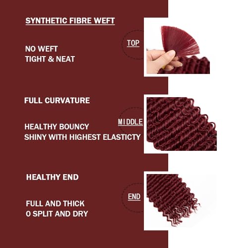 Braiding Hair for Boho Braids Hair 200g 20 Inch Curly Braiding Hair No Weft Deep Wave Bulk Hair for Braiding Wet and Wavy Boho Hair for Braiding (#bug,200g/ 6 bundles)