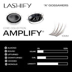 Lashify Amplify 10mm Gossamer Eyelash Extensions Refill, Minx Color, DIY False Lashes for a Natural Look