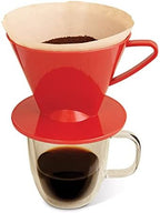 Fino Pour-Over Coffee Brewing Filter Cone, Number 2-Size, Red, Brews 2 to 6-Cups, Set of 2