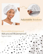 Yanibest Non-Slip Shower Cap for Women, Adjustable Luxury Waterproof Shower Cap, Reusable Cute Shower Cap Hair Cap to Keep Hair Dry