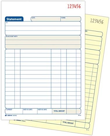 Tops Adams Statement Book, 2-Part Carbonless, White/Canary, 5-9/16 x 8-7/16 Inches, 50 Sets, 3/Pack (DC5812-3)