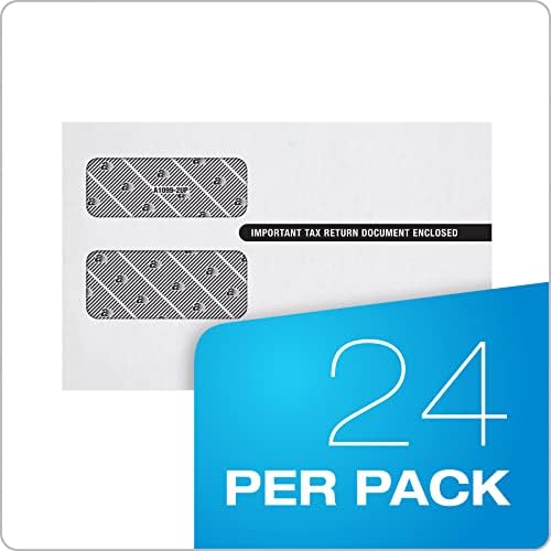 Adams 2 Up 1099 Envelopes, Security Tinted, Peel and Seal Self Seal, White, 5-5/8 x 9 Inches, 24 Per Pack (TXA2222PS-2)