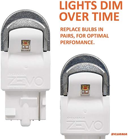 SYLVANIA - 7443 T20 ZEVO LED Red Bulb - Bright LED Bulb, Ideal for Stop and Tail Lights (Contains 2 Bulbs)