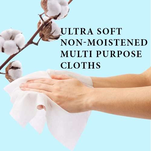 Disposable Dry Wipes, 200 Pack – Ultra Soft Non-Moistened Cleansing Cloths for Adults, Incontinence, Baby Care, Makeup Removal – 9.5" x 13.5" - Hospital Grade, Durable – by ProHeal