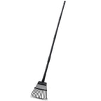 Rake for Leaves Small Metal Garden Tool with 11 Tines 63 Inch Adjustable Handle Sturdy Yard Rake for Gardening Gathering Leaves Weeds Debris, Black