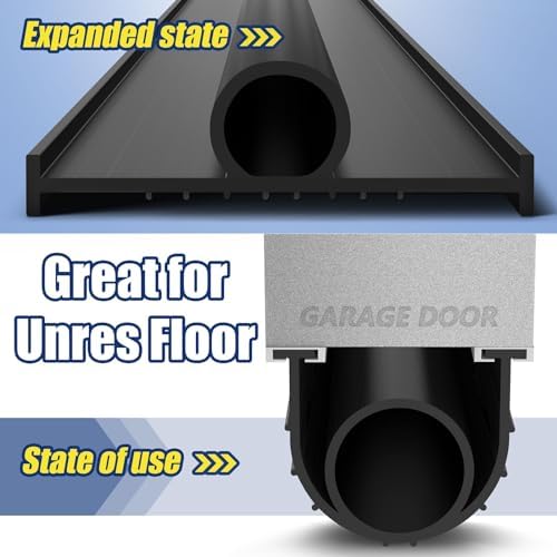Jin&Bao Garage Door Bottom Weather Stripping Rubber Seal with T-Ends 5/16" - Protect Your Garage from Weather, Insects, and Dust with Premium Garage Door Draft Stopper（16FT, Black）