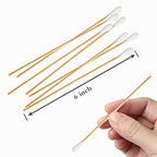 6'' Long Cotton Swabs 500PCS - Cotton Swabs With Wooden Sticks- Cleaning Swabs for Makeup, Pet Care, Gun Cleaning, Electronics, Arts and Crafts