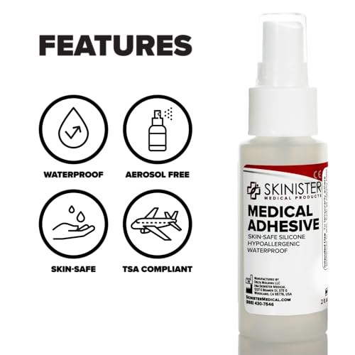 Skinister Medical Adhesive Remover for Skin | Wig, Ostomy, Tape, and Bandage Adhesive Remover | Silicone-Based, Hypoallergenic, Sting-Free | 4oz Spray