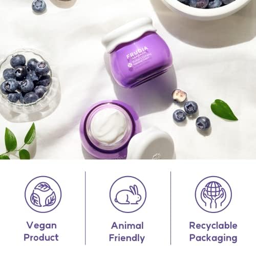FRUDIA Blueberry Hydrating Face Cream, Vegan Korean Face Moisturizer w/77% Blueberry Extract, Panthenol & Fruit Seed Oils for Dry Skin (1.94 fl oz)