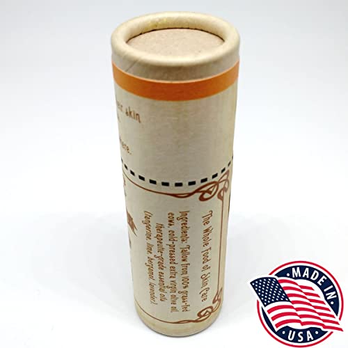 Vintage Tradition Moisturizing Beef Tallow Lip Balm – Tube Lip Moisturizer with Citrus & Lavender Essential Oil Blend Hydrates & Soothes Dry Lips – Grass-Fed Tallow Balm for Skin Care, 0.5 Fl. Oz.