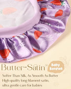YANIBEST 2 PCS Baby Bonnet Silk Satin Bonnet for Kids Sleeping Cap Curly Natural Hair Silk Bonnets for Girls Boys Infant